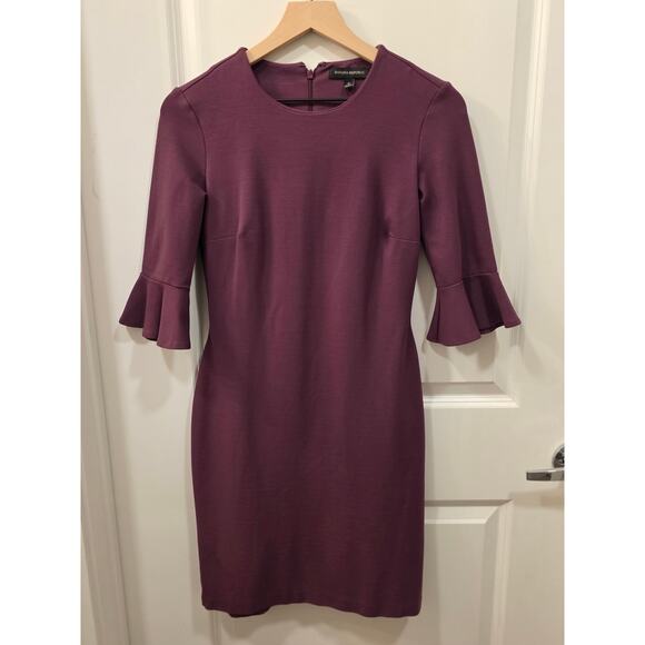Banana Republic Purple Sheath Dress with Flutter Sleeves - Picture 5 of 8
